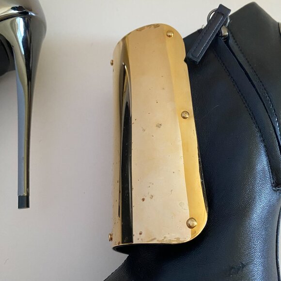 Giuseppe Zanotti Gold Plated Ankle Boots EU 38 - Picture 7 of 16